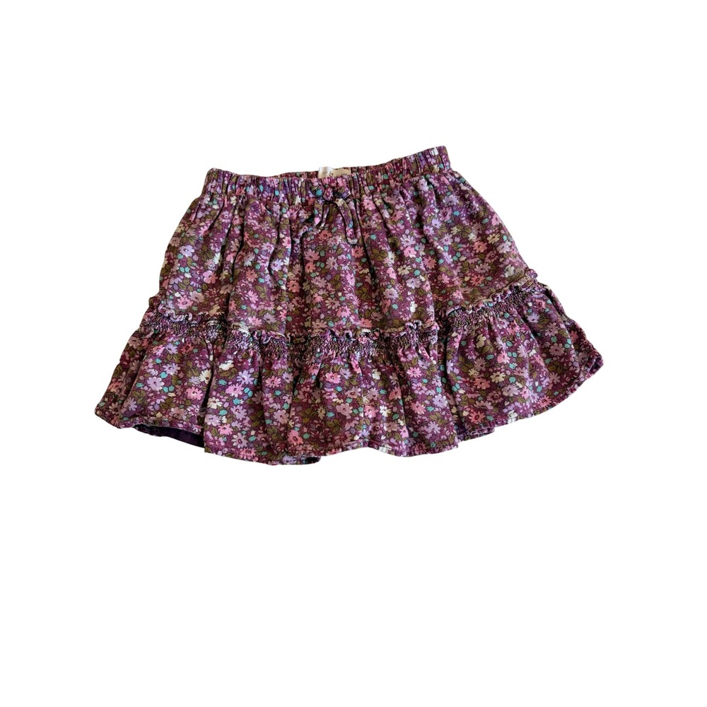 Zara Little Girl's Purple Floral Gathered Skirt Ruffled Tiered 3-4T